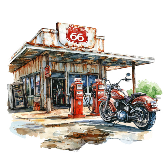 Route 66 Scene Fabric Panel 27