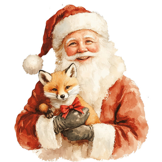 Watercolor Santa Claus Fabric Panel 6