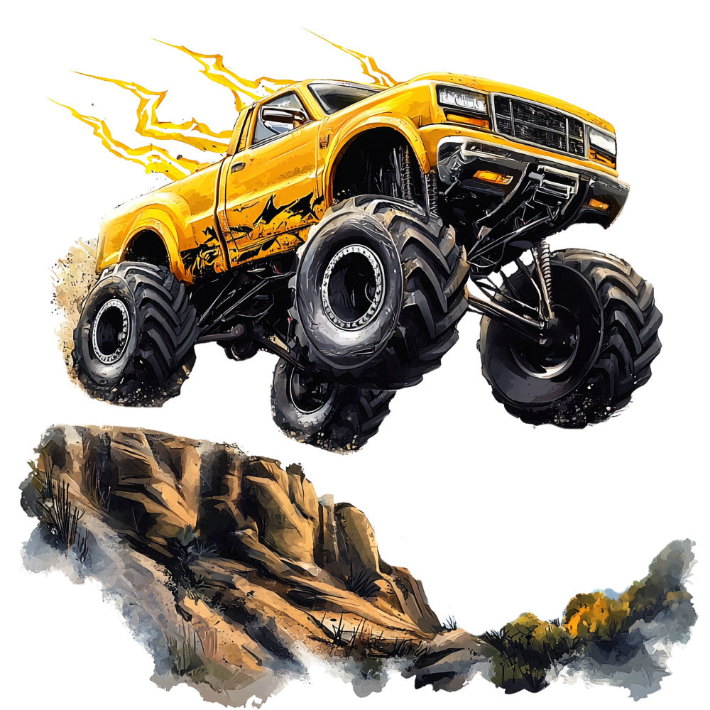 Monster Truck Show Fabric Panel 18