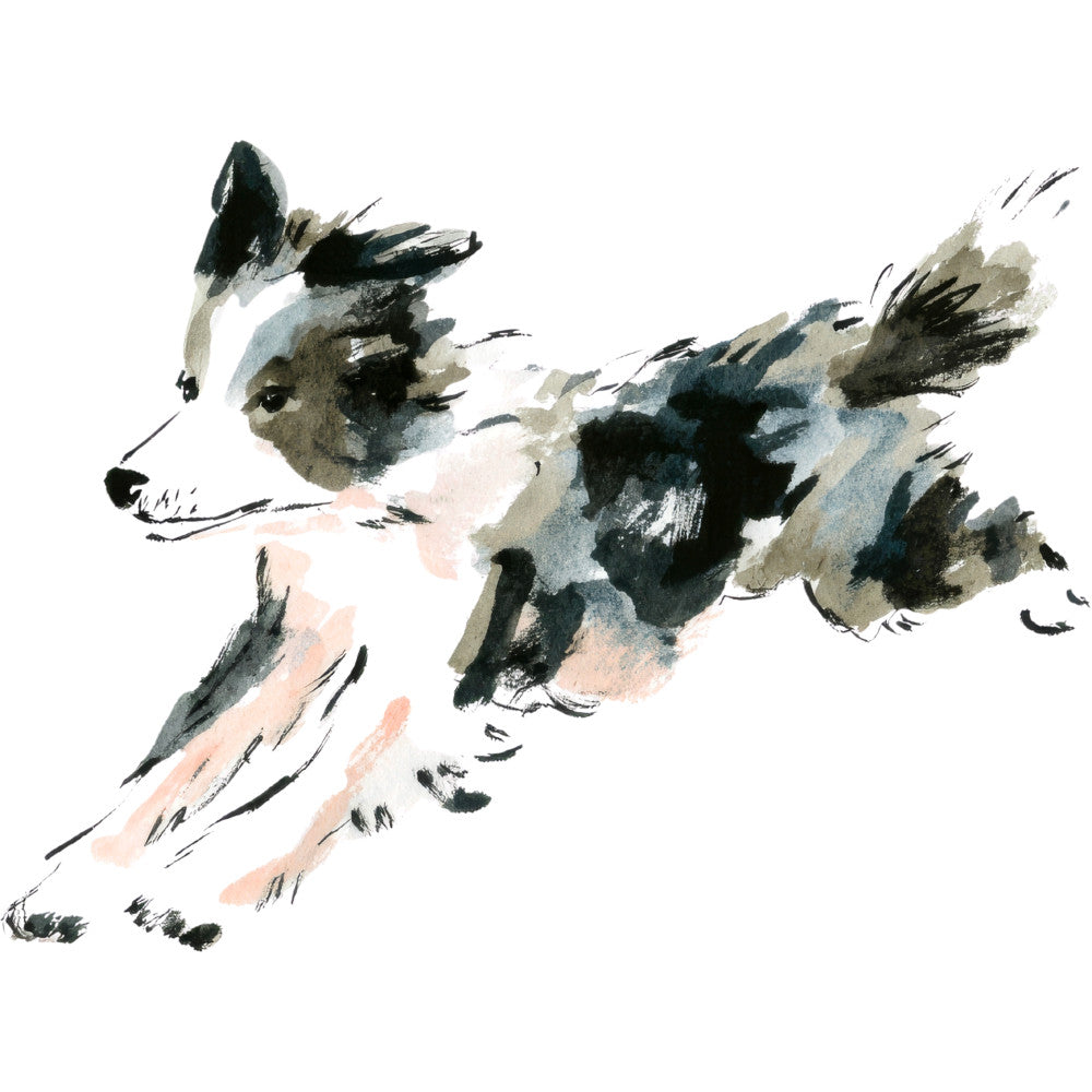 Handdrawn Doodle Dog Fabric Panel 62