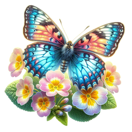 Spring Flowers and Butterflies Fabric Panel 42