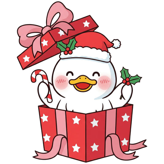 christmas penguin, holiday, festive, red, white, gold, dusty rose, candy cane, holly, berries, santa hat, gift box, stars, cheerful, whimsical, cute animals, winter, seasonal, children's, nursery, baby quilt, wall hanging, traditional holiday, jolly, smiling penguin, ribbon bow, festive decoration