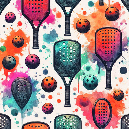 Watercolor Pickleball Pattern 6 Quilting Cotton Fabric