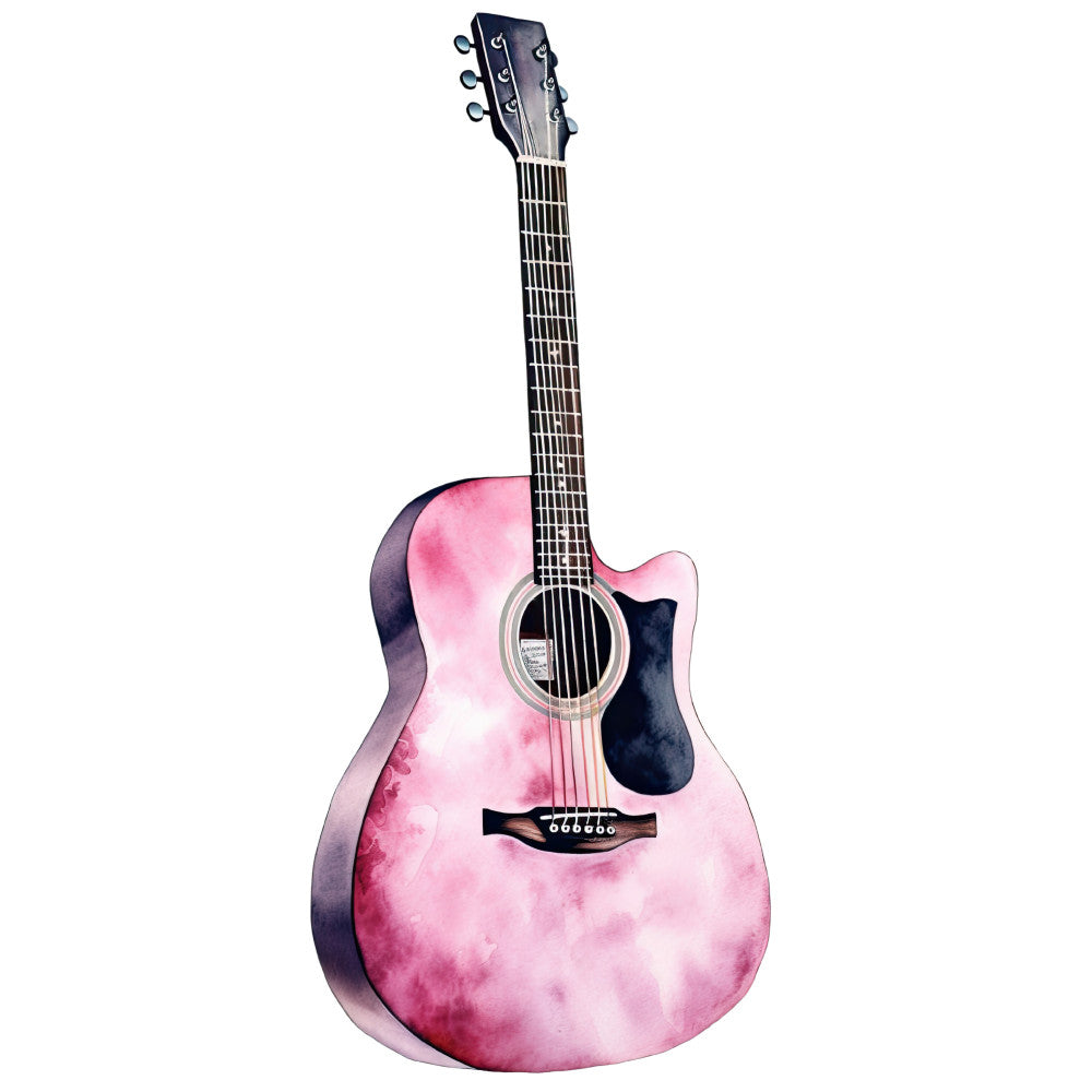 Watercolor Acoustic Guitars Fabric Panel 1