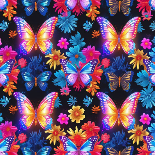 Fantasy Butterflies Pattern 2 Quilting Cotton Fabric