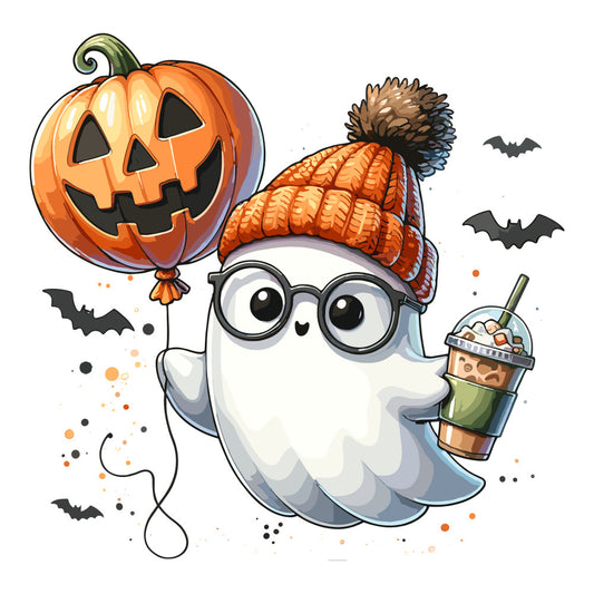 Ghost and Pumpkin Fabric Panel 12