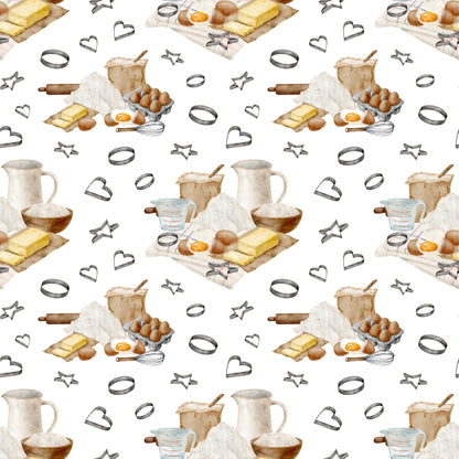 Watercolor Baking Pattern 5 Quilting Cotton Fabric
