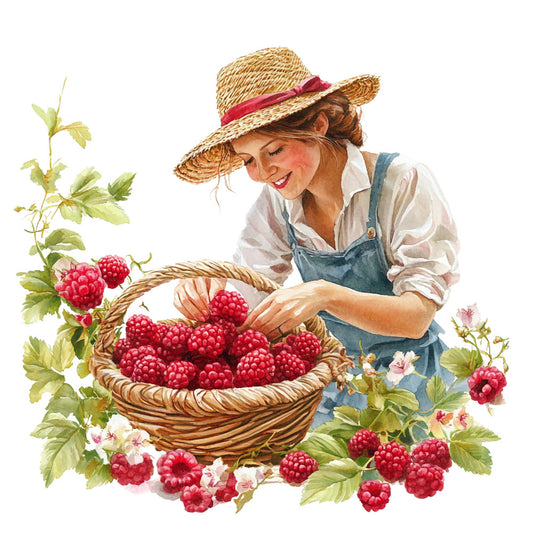 Raspberry Gardens Fabric Panel 10