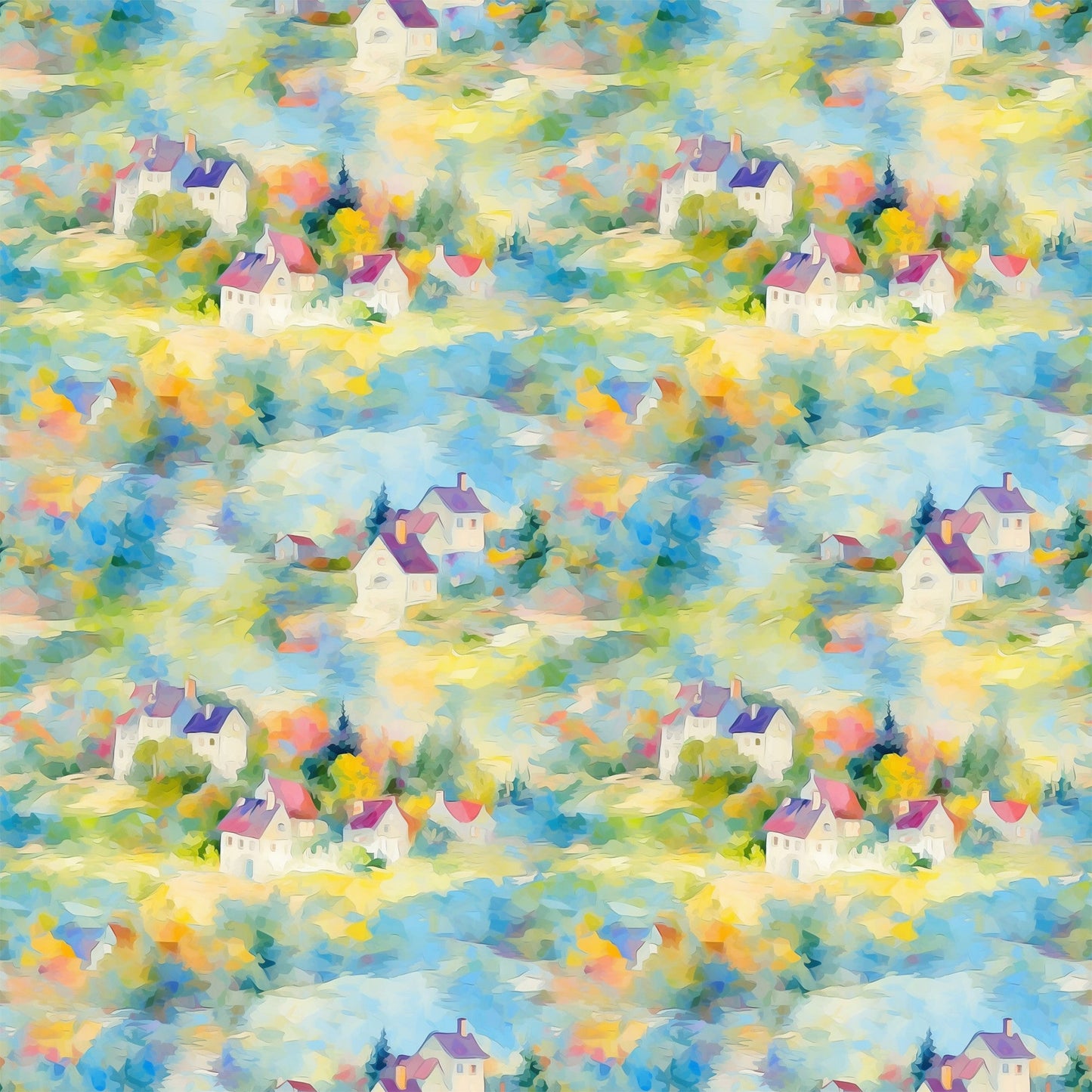 Monet Inspired Art Pattern 1 Quilting Cotton Fabric