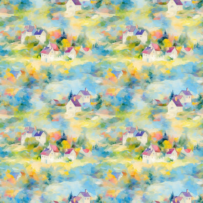Monet Inspired Art Pattern 1 Quilting Cotton Fabric