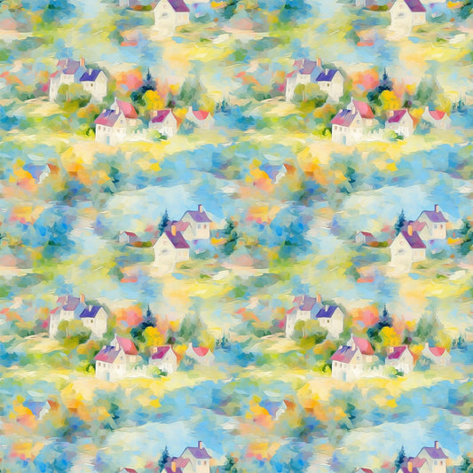 Monet Inspired Art Pattern 1 Quilting Cotton Fabric