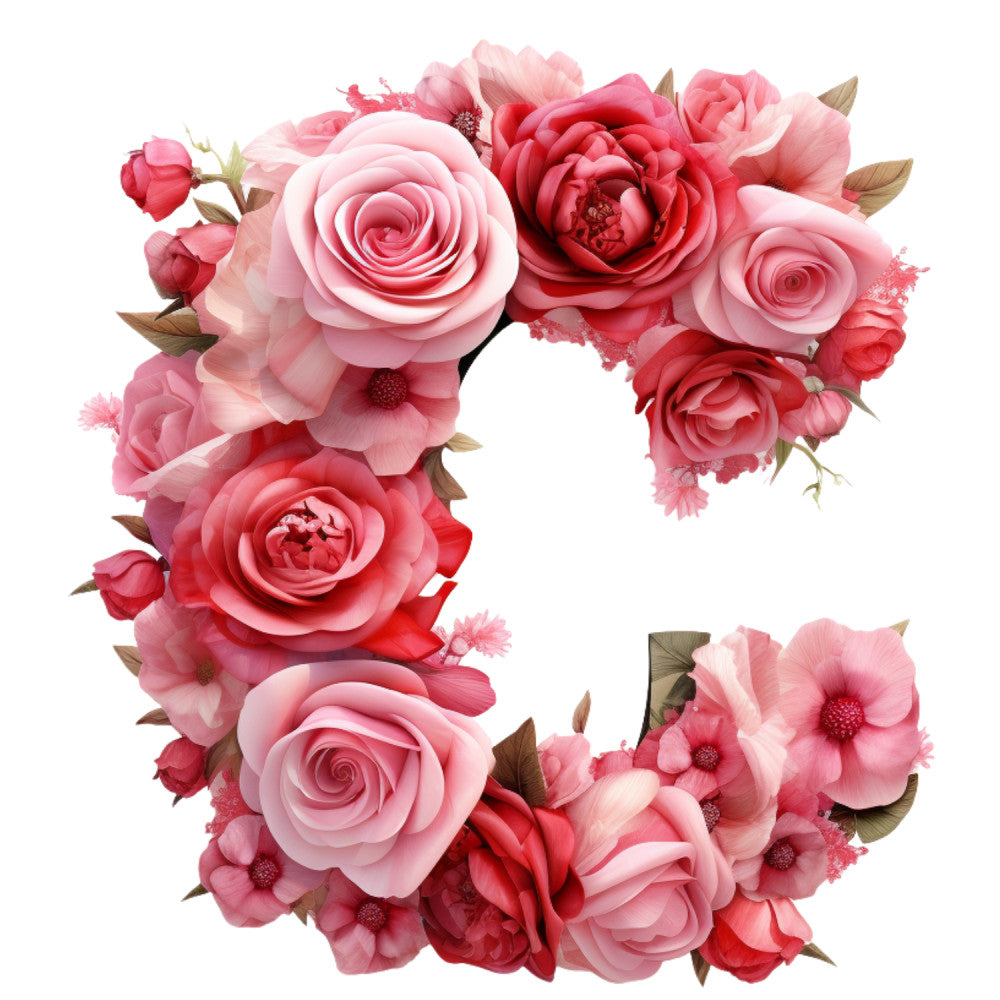 Rose Alphabet Fabric Panel 25