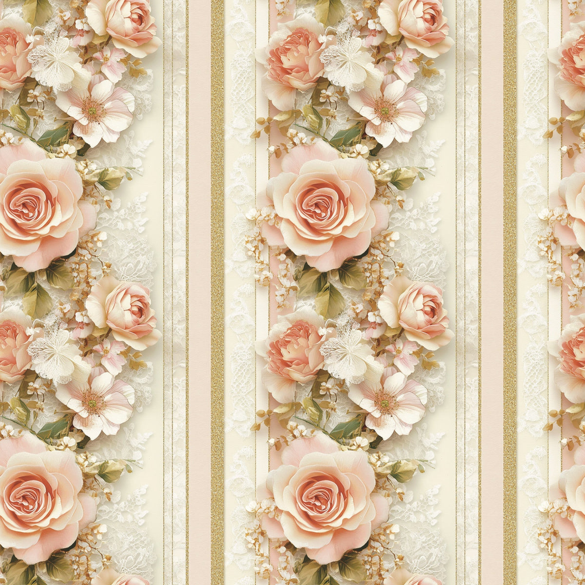 Roses and Lace Pattern 1 Minky Fabric