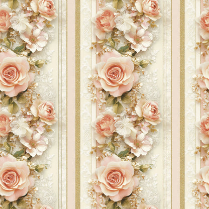 Roses and Lace Pattern 1 Minky Fabric