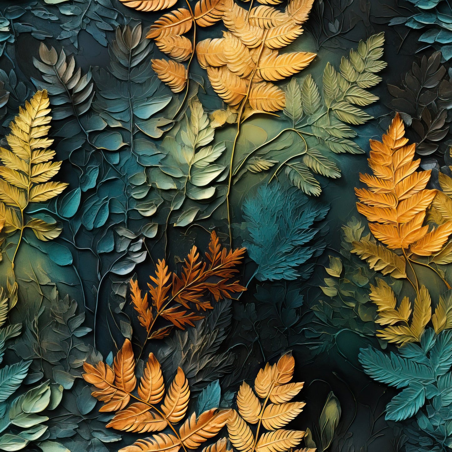 Tropical Autumn Pattern 1 Quilting Cotton Fabric
