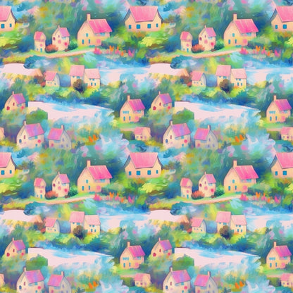 Monet Inspired Art Pattern 2 Quilting Cotton Fabric