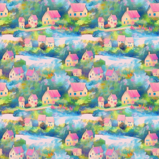 Monet Inspired Art Pattern 2 Quilting Cotton Fabric