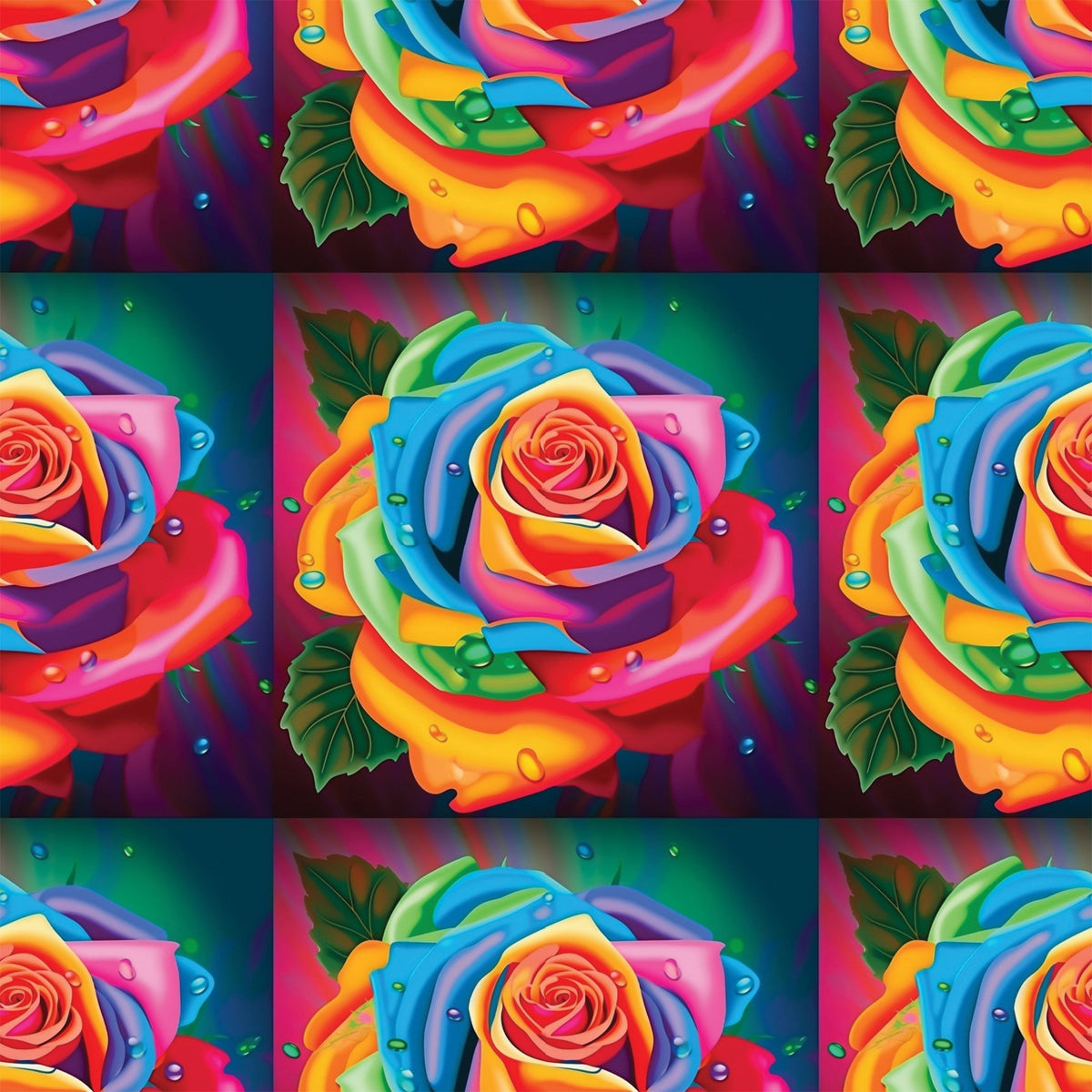 Rainbow Blooms Pattern 6 Minky Fabric