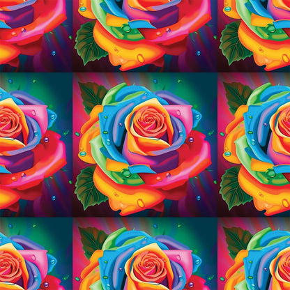 Rainbow Blooms Pattern 6 Minky Fabric