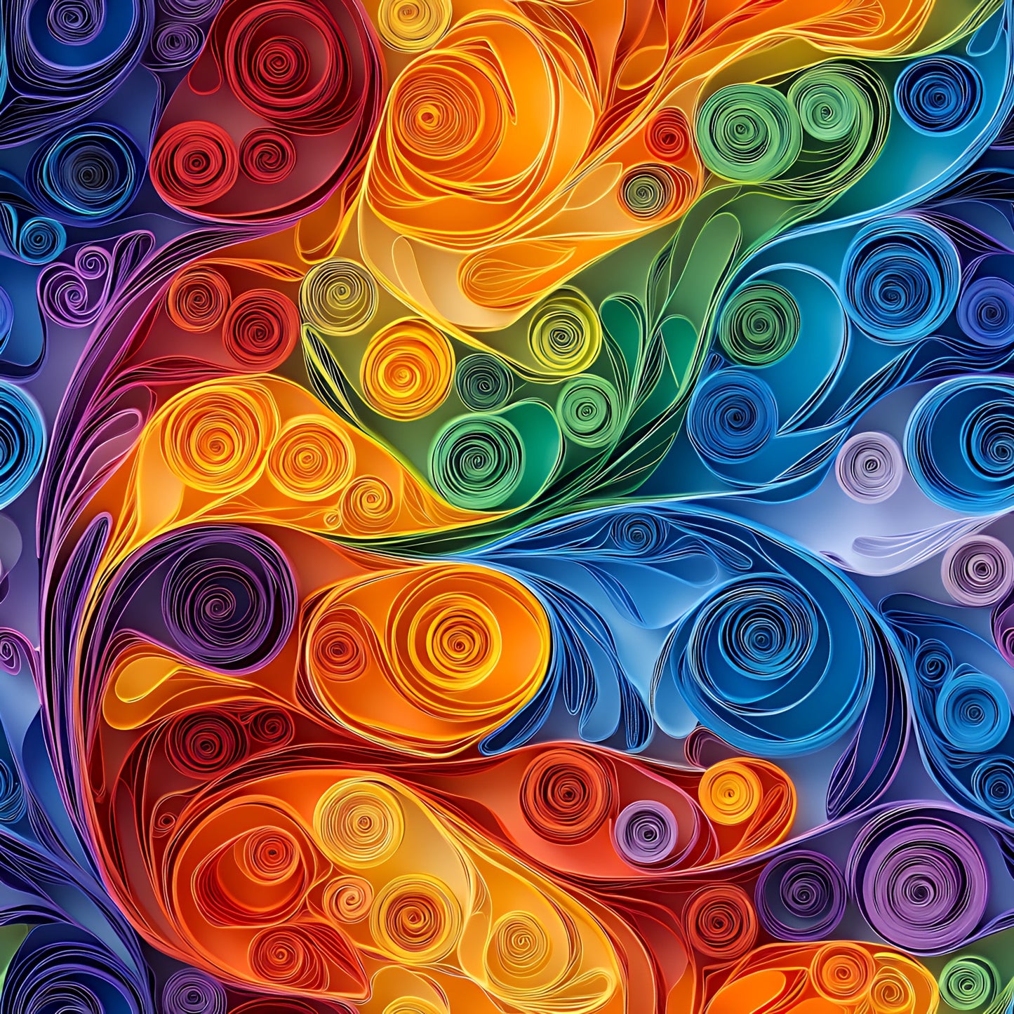 Abstract Paper Quilling Pattern 7 Quilting Cotton Fabric