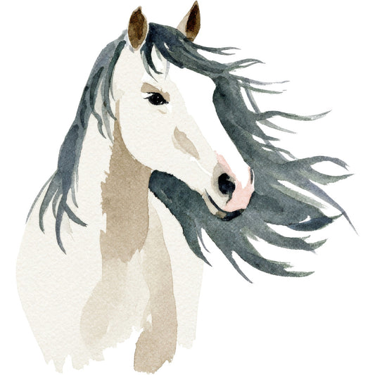 Watercolor Horses Fabric Panel 43