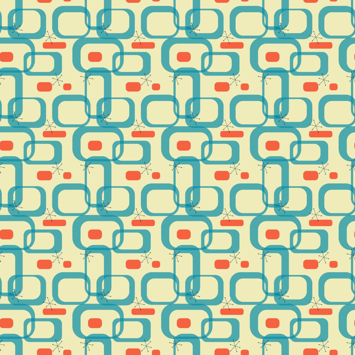 1950s Atomic Age Pattern 12 Quilting Cotton Fabric
