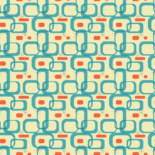1950s Atomic Age Pattern 12 Quilting Cotton Fabric