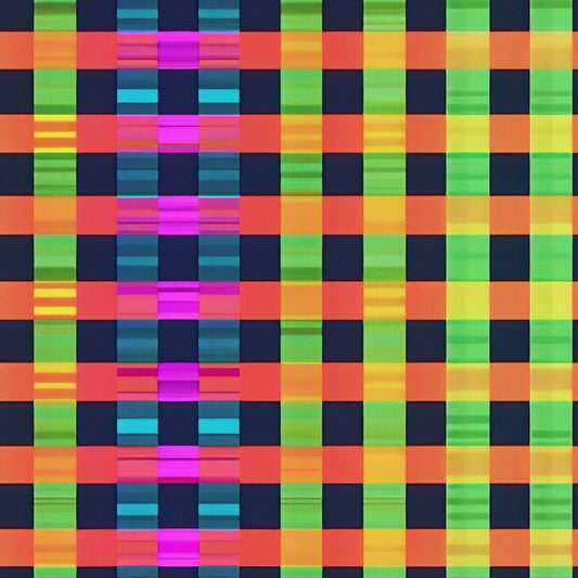 Neon Gingham Pattern 1 Quilting Cotton Fabric