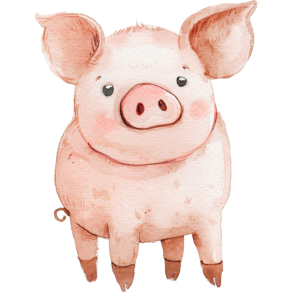 Watercolor Farm Fabric Panel 48