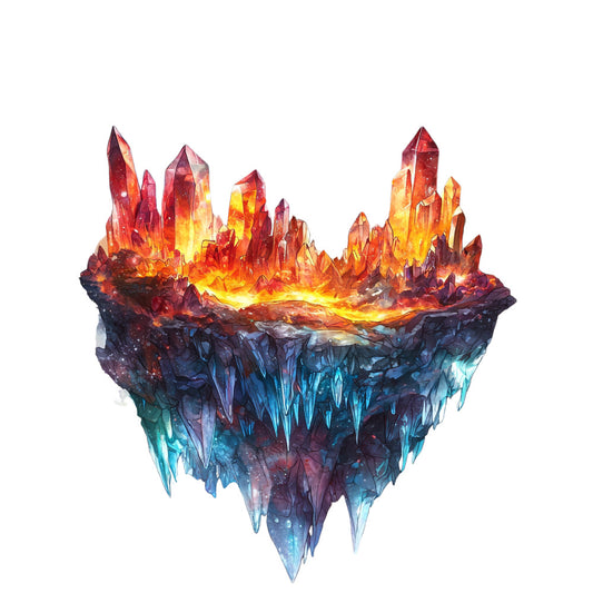 Fire Moon Crystals Fabric Panel 14