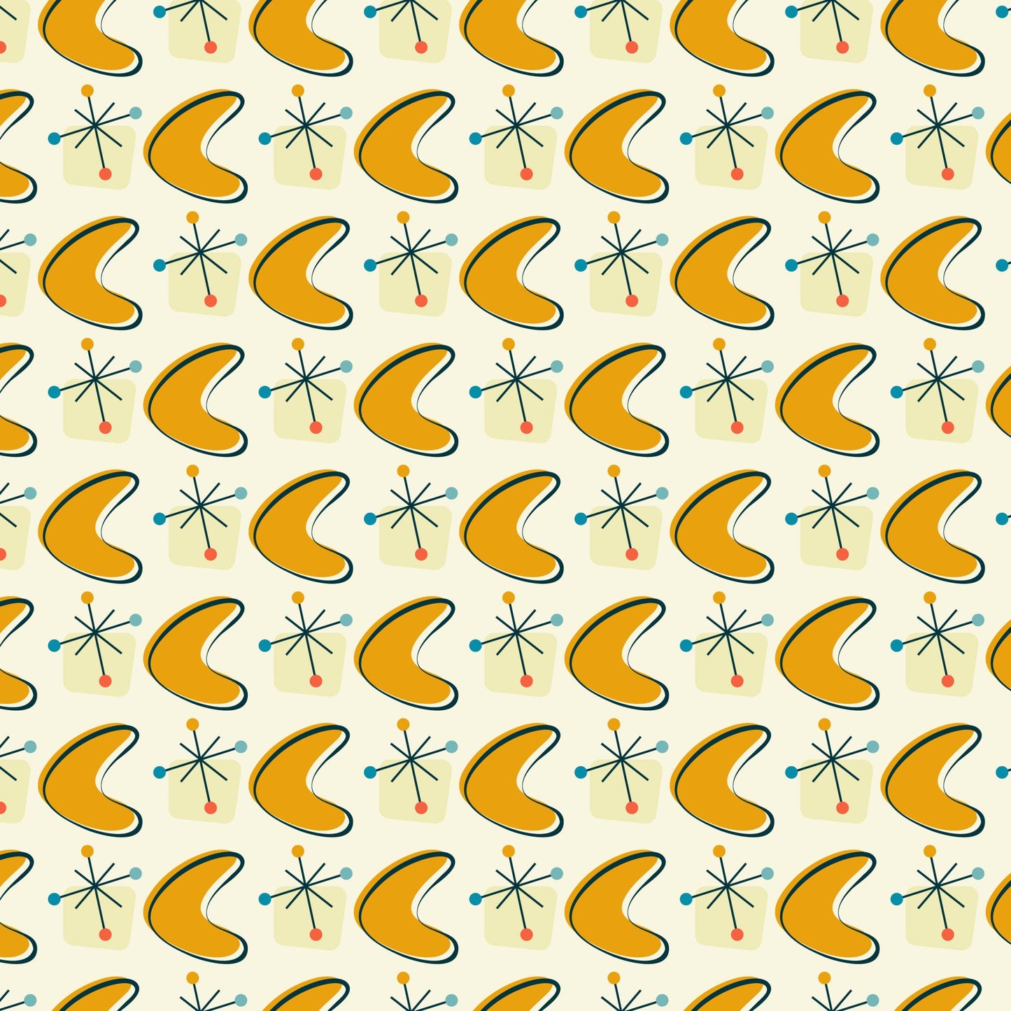 1950s Atomic Age Pattern 11 Quilting Cotton Fabric