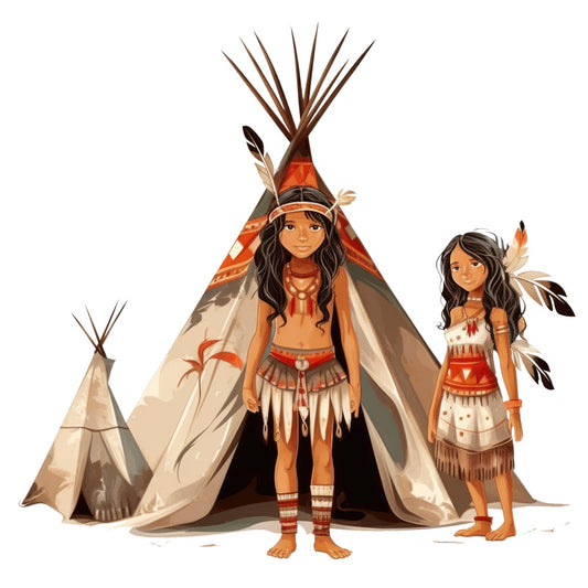 Life Of Native American Fabric Panel 1