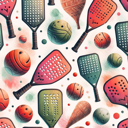 Watercolor Pickleball Pattern 2 Quilting Cotton Fabric