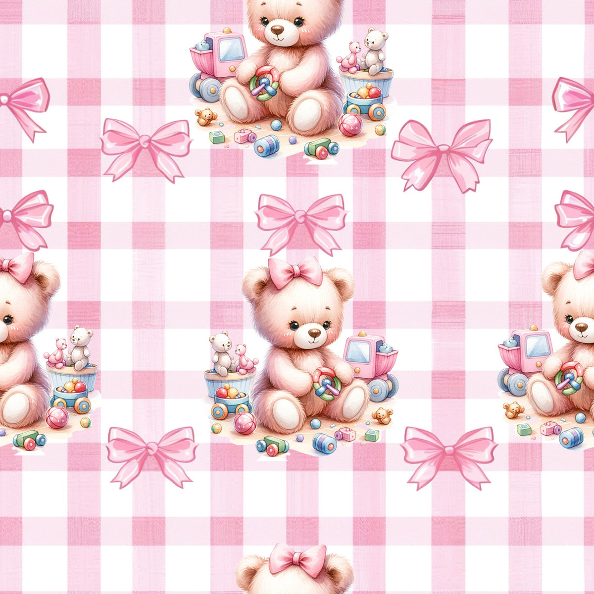 Beary Sweet Party Pattern 4 Minky Fabric