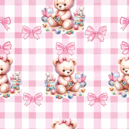 Beary Sweet Party Pattern 4 Minky Fabric