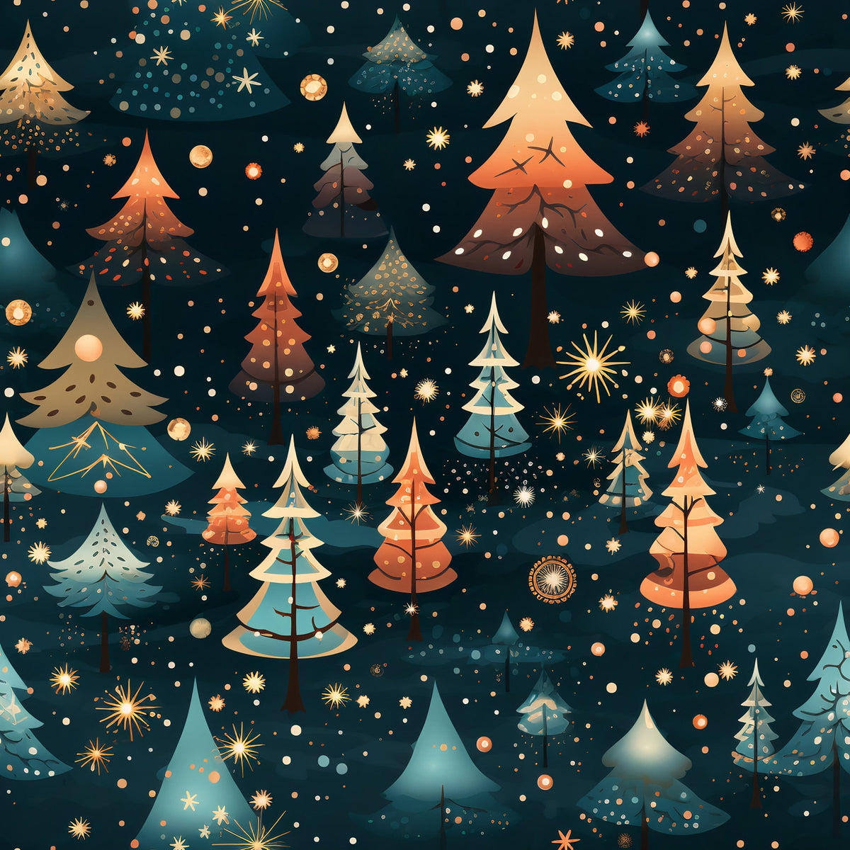 Peppermint Pines Pattern 3 Minky Fabric