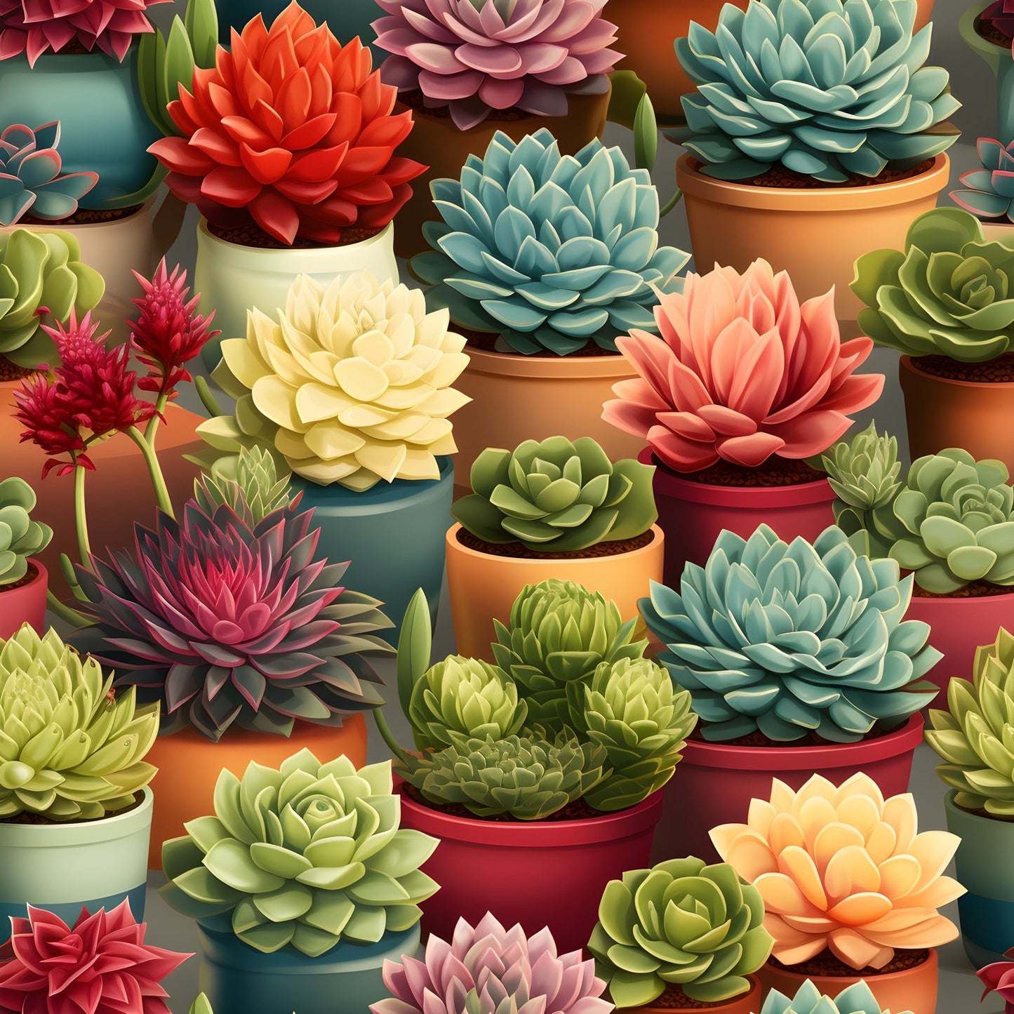 Succulents Pattern 8 Quilting Cotton Fabric