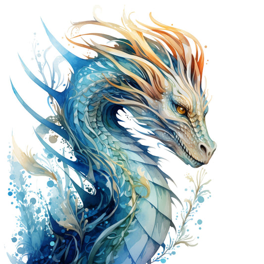Elemental Dragons Fabric Panel 34