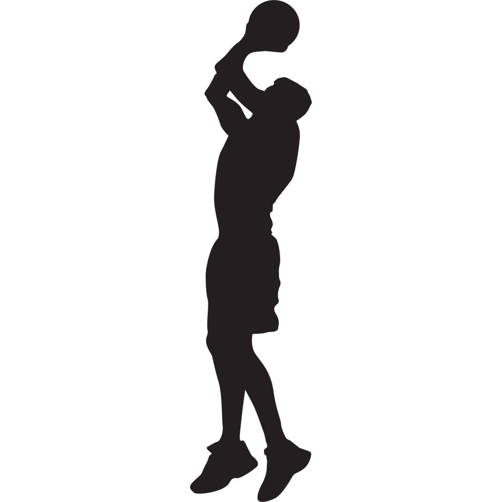 basketball, sports, silhouette, black, athletic, player, shooting, jump shot, basketball player, sports themed, modern, masculine, teen, youth, sports fan, court, game, competitive, action, dynamic, energy, sporty, monochrome, black silhouette, basketball apparel, gym, training, workout, sports decor