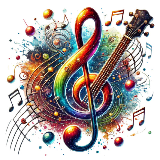 Musical Notes Fabric Panel 24