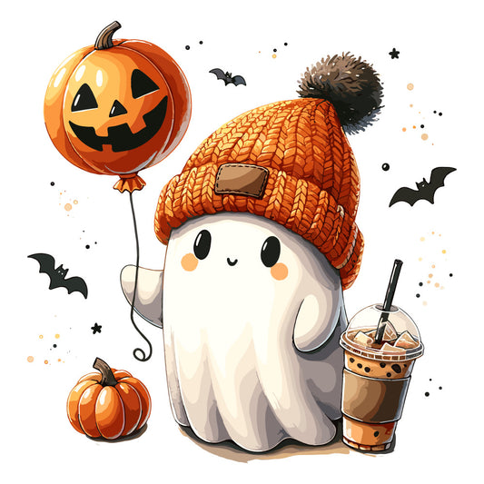 Ghost and Pumpkin Fabric Panel 4