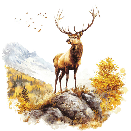 Deer in Nature Fabric Panel 10