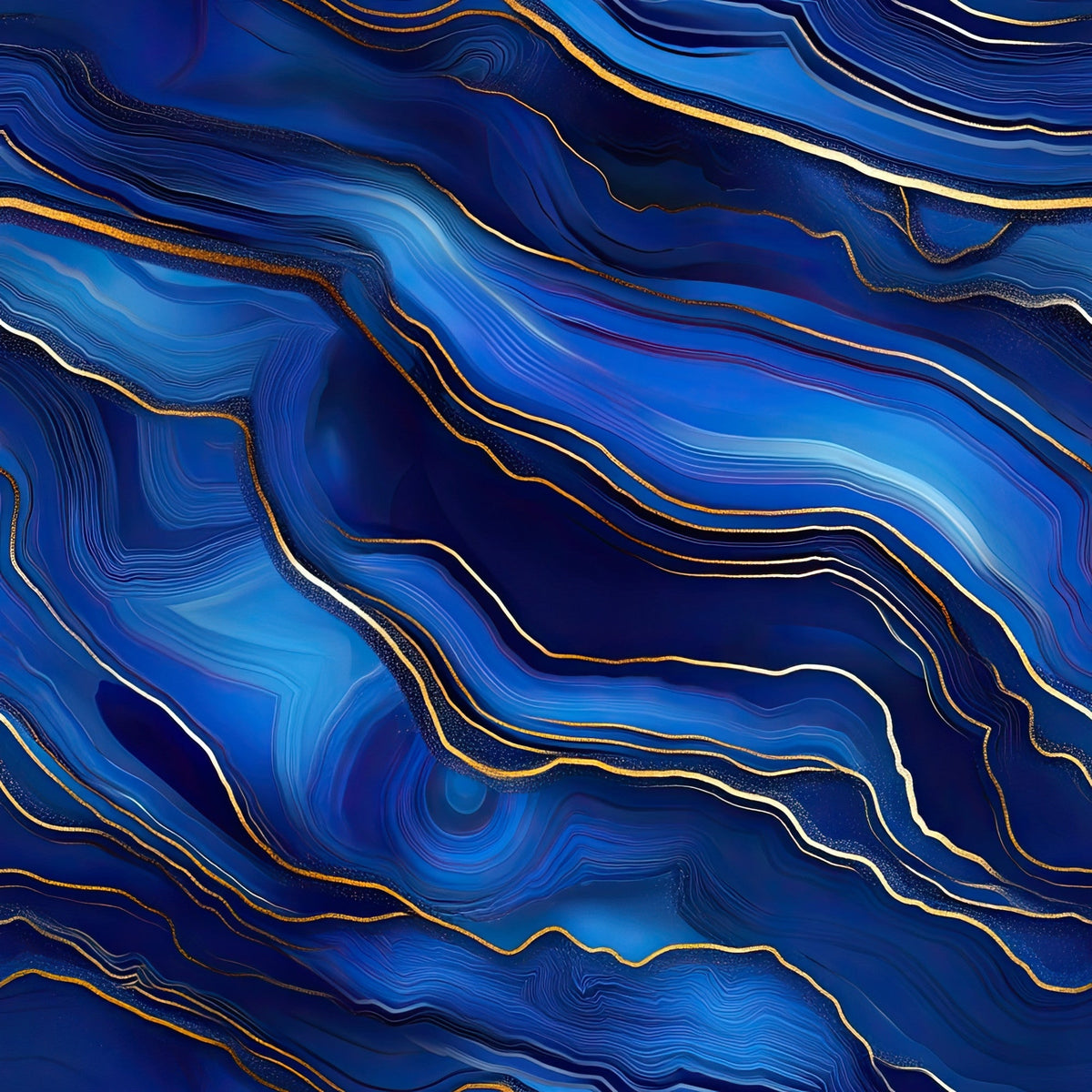 Royal Blue and Gold Agate Pattern 19 Minky Fabric