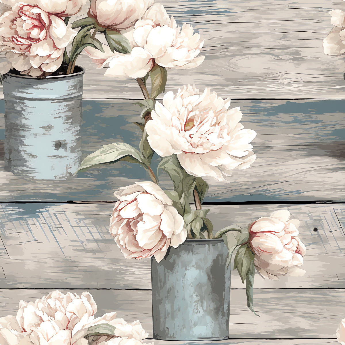 Tin Can Peonies Pattern 8 Minky Fabric