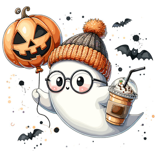 Ghost and Pumpkin Fabric Panel 9