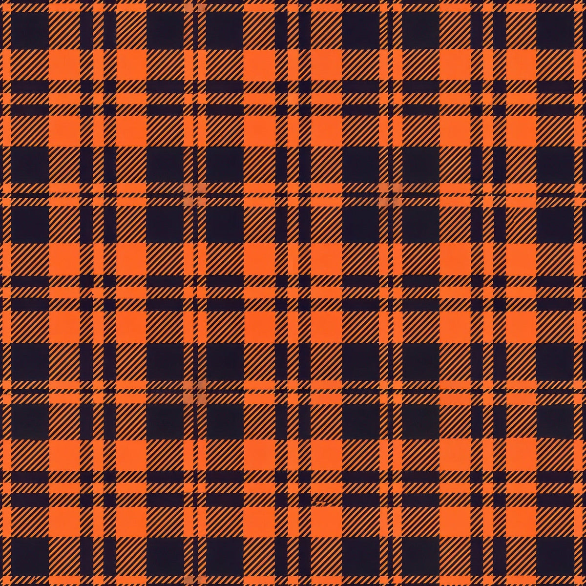 Pumpkin Patch Plaid Pattern 8 Minky Fabric