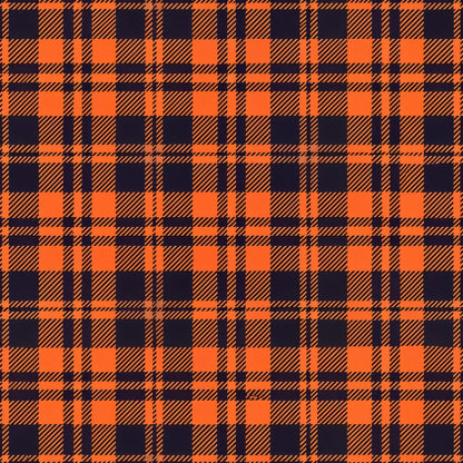 Pumpkin Patch Plaid Pattern 8 Minky Fabric