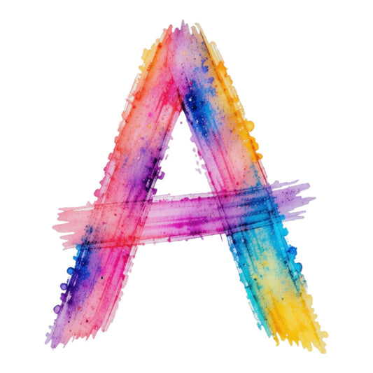 Brushstroke Alphabet Fabric Panel 2