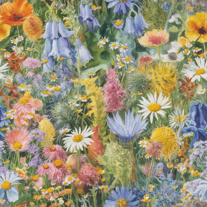 Painted Meadow Pattern 20 Minky Fabric