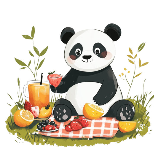 Cute Panda Bears Fabric Panel 27